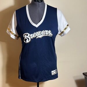 Majestic Navy and White Women's Top